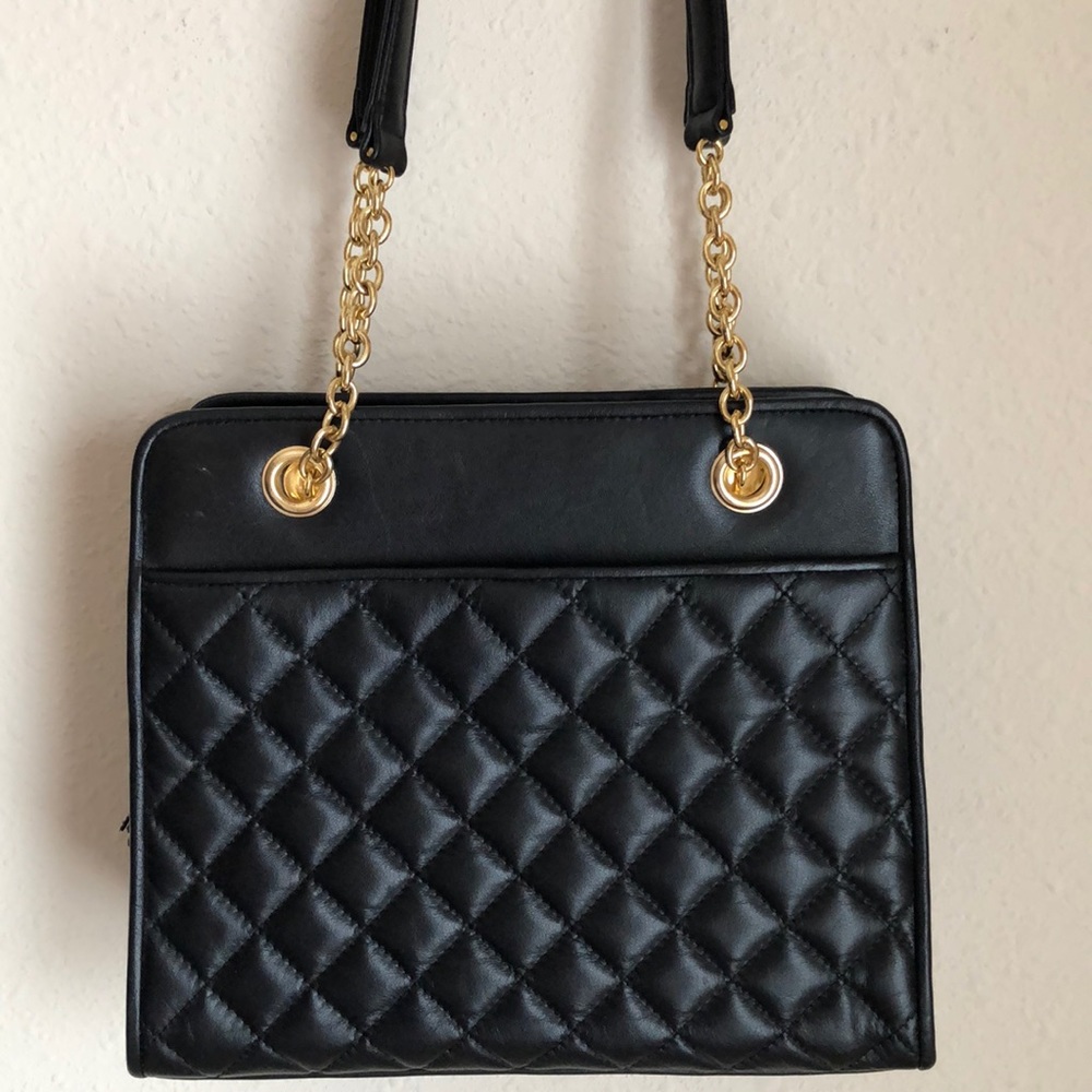 Charter Club black & gold chain shoulder purse